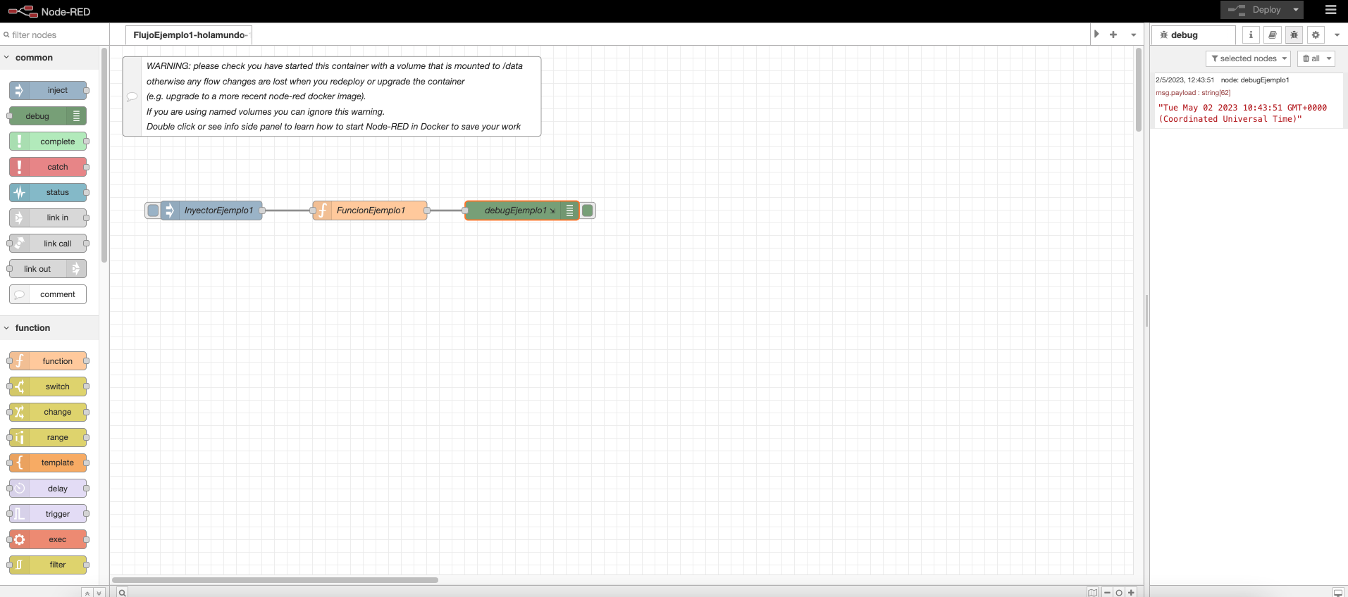 NodeRED I: Instalación y ejemplo base – Álvaro Monsalve Serrano